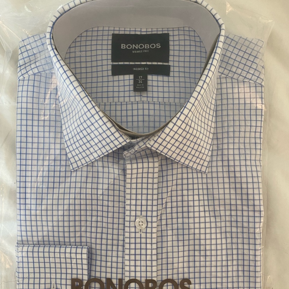 NEW without tags bonobos wrinkle free button down size 17 / 34